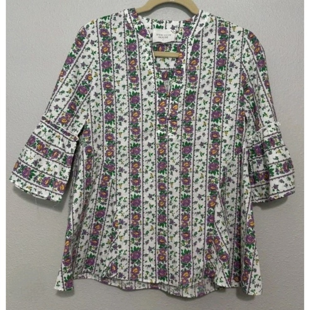 Hyacinth House Tuckernuck Flowy Bell Sleeve Blouse Medium Prairie Cottagecore